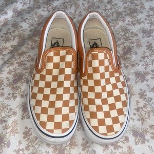 Mustard Yellow Checkered Vans Size 7